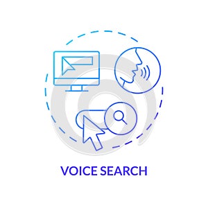 2D voice search gradient icon concept