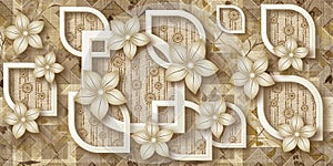 3D wallpaper background illustration florals photomural . photo