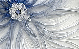 3d wallpaper decoration Abstract fractal fantastic flower