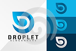 D Water Drop Logo Design Vector illustration template