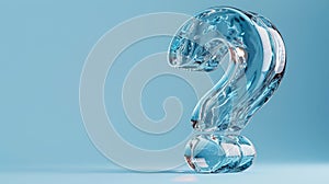 3D water splash question mark on blue