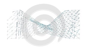 3D Wave Grid Vector Technology Background, vector design Generative AI