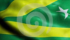 3D Waving Brazil City Flag of Maraba Closeup View photo