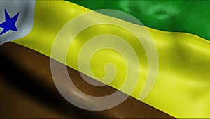 3D Waving Brazil City Flag of Parauapebas Closeup View photo
