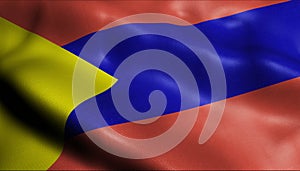 3D Waving Colombia City Flag of Pasto Closeup View photo