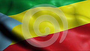 3D Waving Colombia City Flag of Pradera Closeup View photo