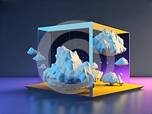 3D Weather Forecast Visualization. Generated by AI. photo