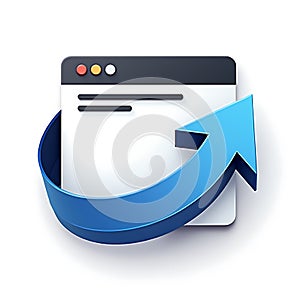 3D Web Connect icon isolated on a white background photo