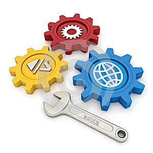 3D web development gear icon