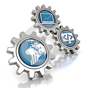 3D web development gear icon