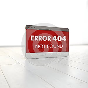 3D Web Error Isolated on White