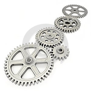 3D web layout gears isolated on white background