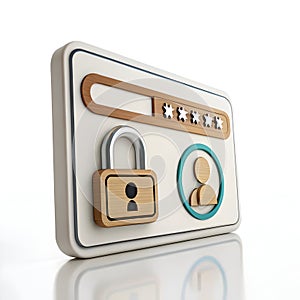 3D web login icon