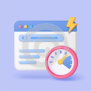 3D Website Speed Optimization Performance Concept Art