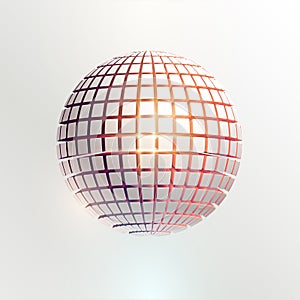 3D White ball. Art geometric primitive