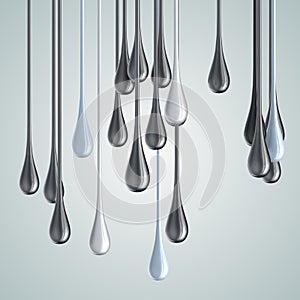 3D white and black glossy paint drop blobs