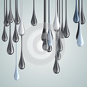 3D white and black glossy paint drop blobs