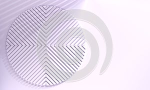 3d white clear briht wall with a geometric figure