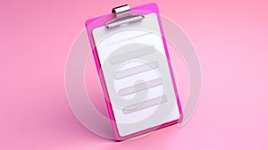 3d white clipboard task management todo check list, work project plan concept