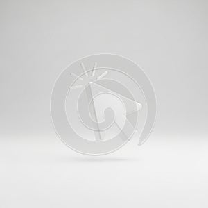 3D White Computer Mouse Cursor Arrow Icon with Click Animation Effect