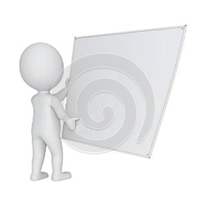 3D White Figure Holding Abstract Object Overhead and Concept