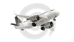 3D White Glossy Commercial Jet Airplane Take Off photo