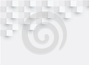 3d white paper background, abstract shape,space for text, objects, vector illustration
