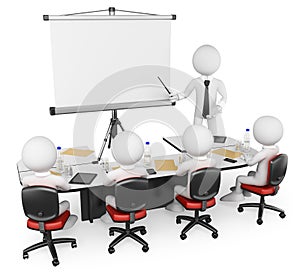 3D white people. Business workshop