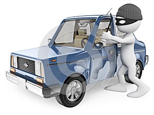 3D white people. Car thief