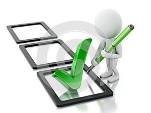 3d White people with checklist