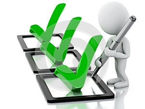 3d White people with checklist