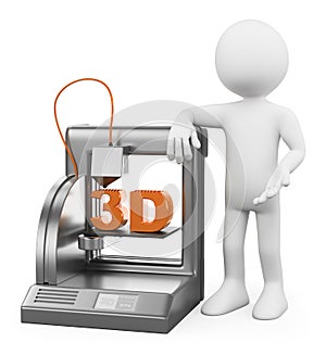 3D white people. 3D Printer fused deposition photo