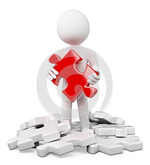 3D white people. Find the solution. Puzzle