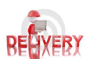 3d White people holding pizza boxes