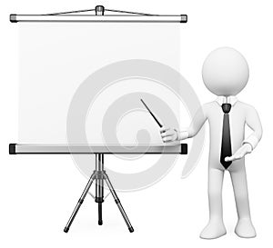 3D white people. Projection screen photo
