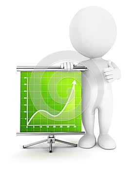 3d white people success diagram