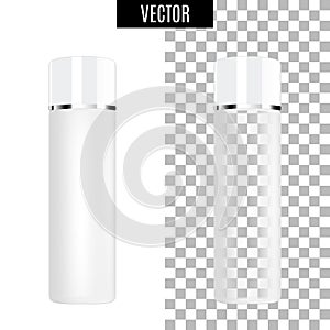 3d white realistic cosmetic package icon empty tubes on transparent background vector illustration. Realistic white