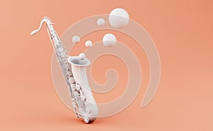 3d White saxophone