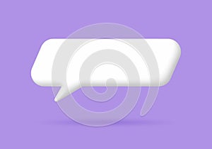 3D White speech bubble elements on Pale purple background, 3D rendering image.