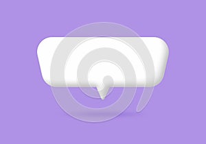 3D White speech bubble elements on Pale purple background, 3D rendering image.