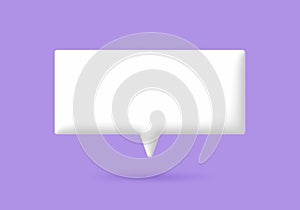 3D White speech bubble elements on Pale purple background, 3D rendering image.