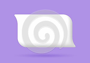 3D White speech bubble elements on Pale purple background, 3D rendering image.