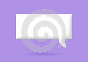 3D White speech bubble elements on Pale purple background, 3D rendering image.