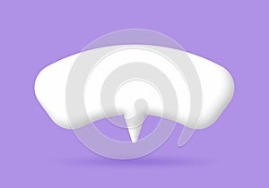 3D White speech bubble elements on Pale purple background, 3D rendering image.