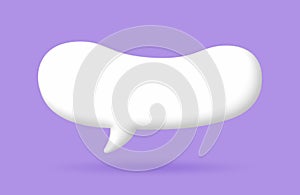 3D White speech bubble elements on Pale purple background, 3D rendering image.