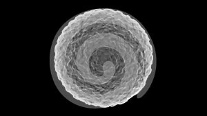 3d white virus isolated on black background. 3D rendering