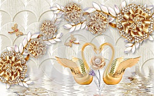 3D White wallpaper with grey elements,