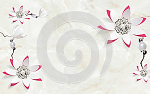 3D White wallpaper with grey elements,