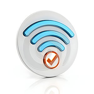 WiFi connected 3D icon photo