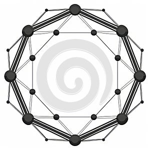 3d wireframe mesh polygonal sphere, design element. Connection structure.